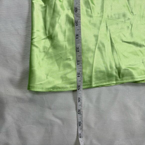 Flounce London Dress Womens Size 10 One Shoulder Mini Dress In Lime Satin NWT - Picture 6 of 7